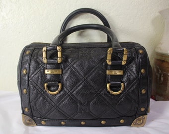 Metrocity Braccialini METRO CITY Black Studded Leather Speedy Doctor Dr. Bag Italy Etsy