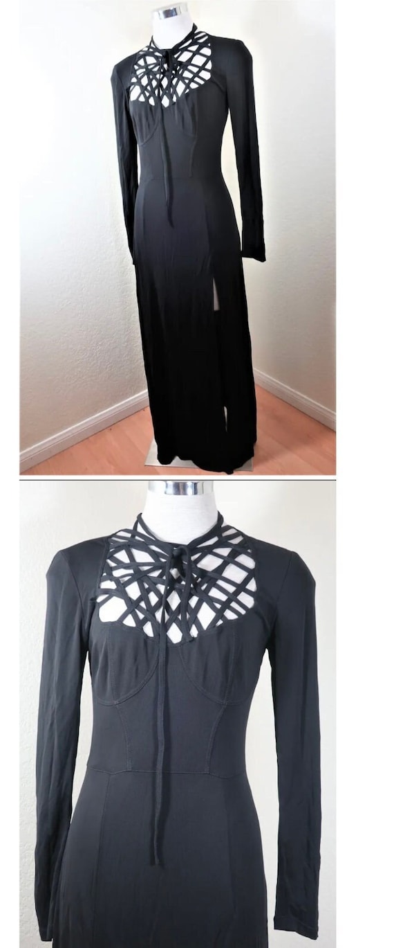 Vintage LOLITA LEMPICKA Black Evening Long Gown Dr