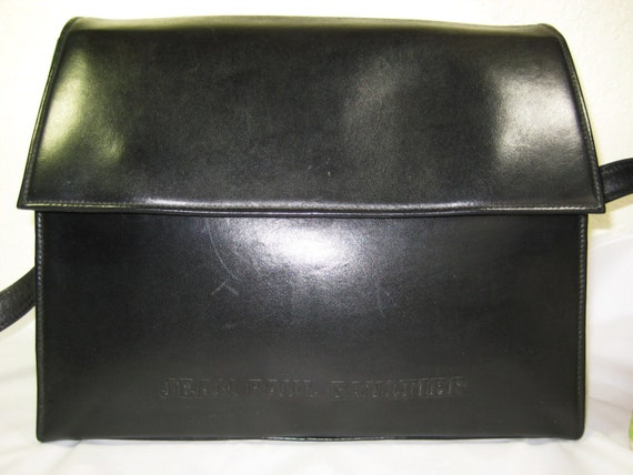 Vintage Jean Paul GAULTIER Black Calf Leather Large Unisex 