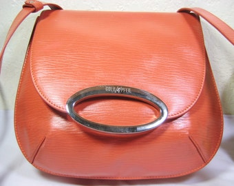 Vintage GOLD PFEIL Salmon Pink Leather Shoulder Bag Germany