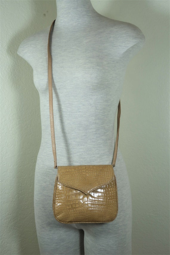 Vintage LANA Marks Crocodile Leather Shoulder Clut