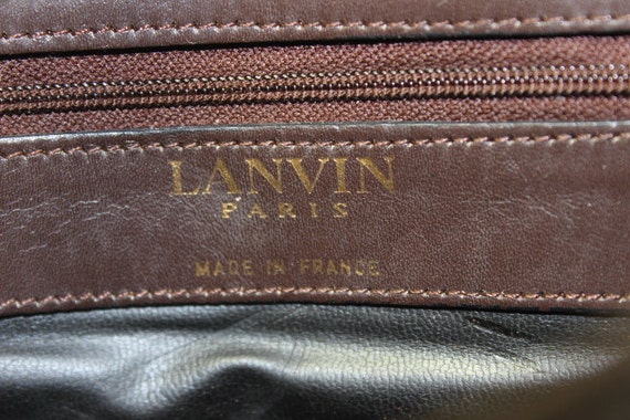 Vintage LANVIN Brown Leather Classic Shoulder Bag - image 2
