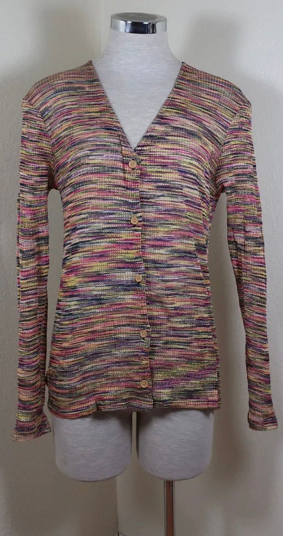 Vintage MISSONI Earth Tone Knitted Cotton Cardiga… - image 1
