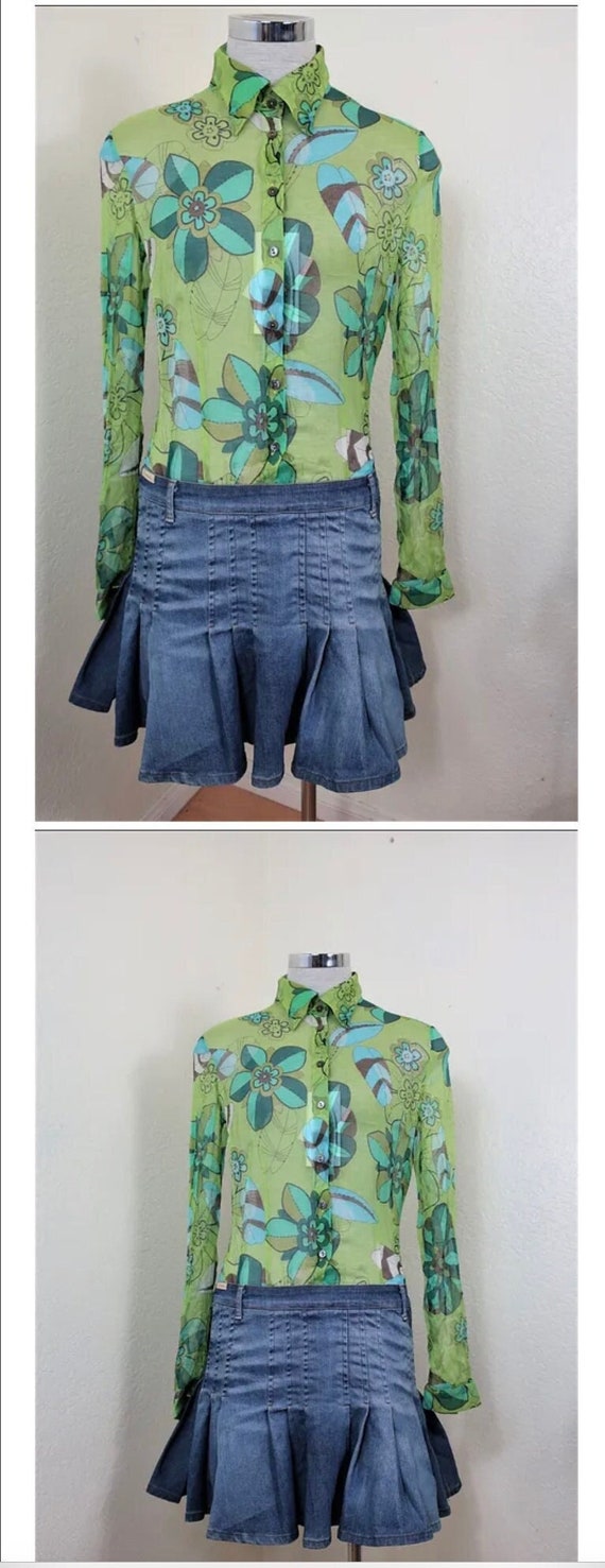 NWT Vintage DOLCE GABBANA Denim Skirt Silk Longsleeve Dress New S M 28 42 6 7 8 Etsy Canada