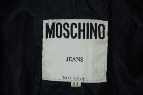 MOSCHINO Jeans Red Blue Leather Jacket Sz 44 7 8 - image 3