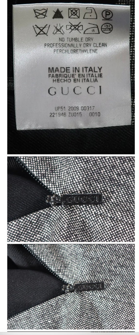 Vintage GUCCI Tom Ford Grey Wool Blend Zip Sleeve… - image 6