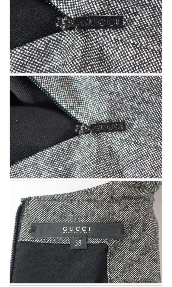 Vintage GUCCI Tom Ford Grey Wool Blend Zip Sleeve… - image 8