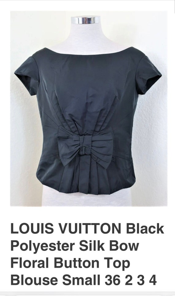 LOUIS VUITTON Black Polyester Silk Bow Floral Butt