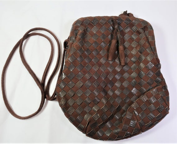 Vintage Bottega VENETA Chocolate Brown Braided Ki… - image 2