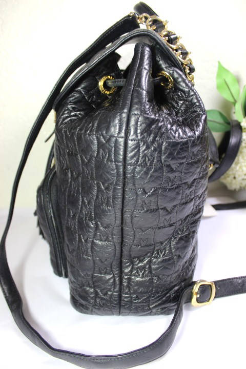 Vintage Metrocity Black Quilted Leather Backpack Back Bag - Etsy display picture 1