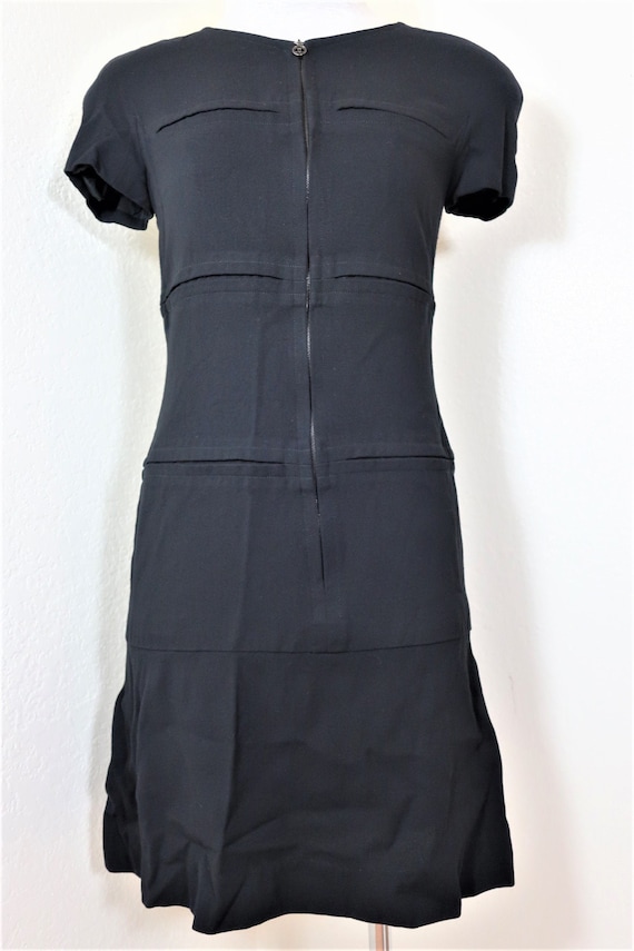 Vintage CHANEL Boutique LBD Black Classic Short Sleeves Evening Dress Gown  Wool Sz. 38 4 6 Small - Etsy