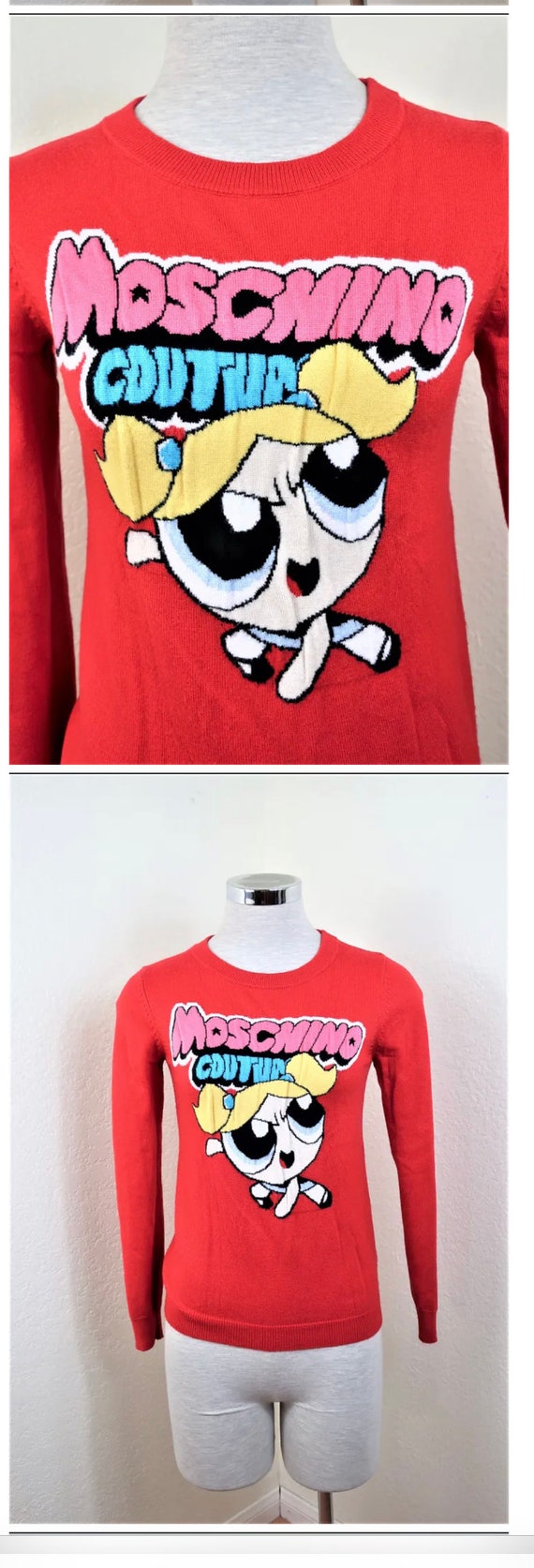 Vintage MOSCHINO COUTURE LOGO PowerPuff Girls Red… - image 5