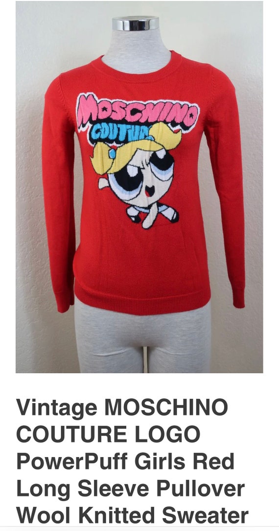 Vintage MOSCHINO COUTURE LOGO PowerPuff Girls Red… - image 8