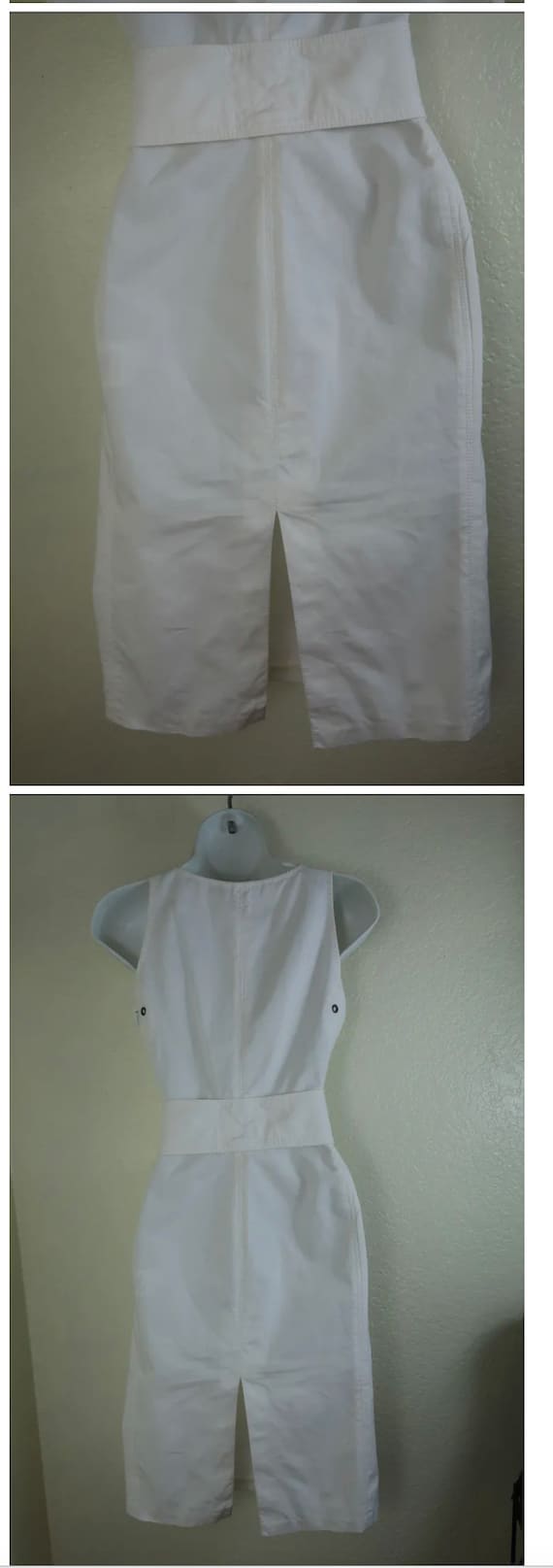 Vintage GUCCI Tom Ford White Mini Belted Cotton D… - image 8