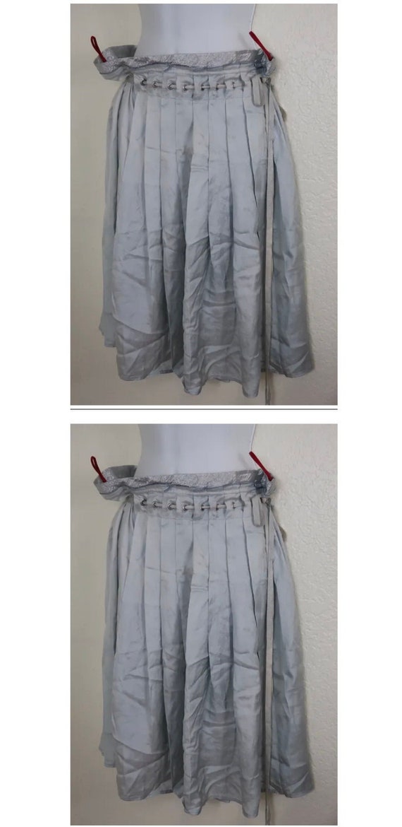 Prada Silver Grey Pleated Wrap Skirt 42 7 8 10 - image 1