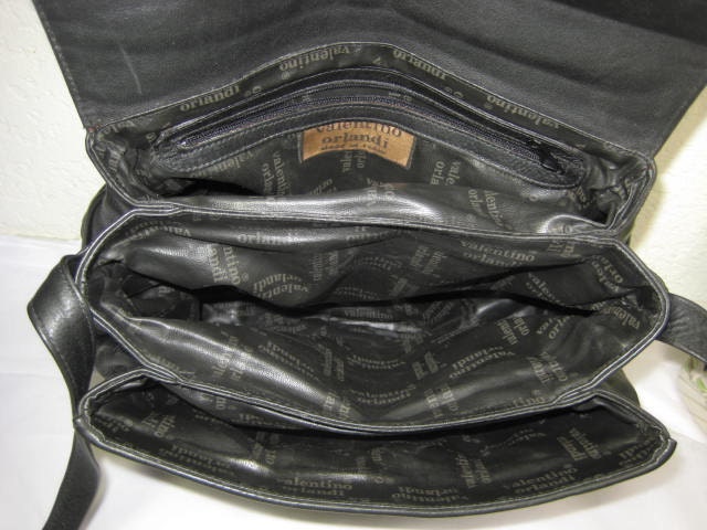 Valentino Orlandi Black Croc Leather Top Handle Bag