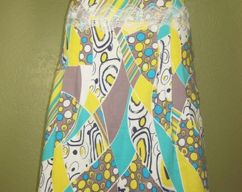 MIU MIU by Prada Colorful Yellow Laced Skirt sz. 36 4 5 6