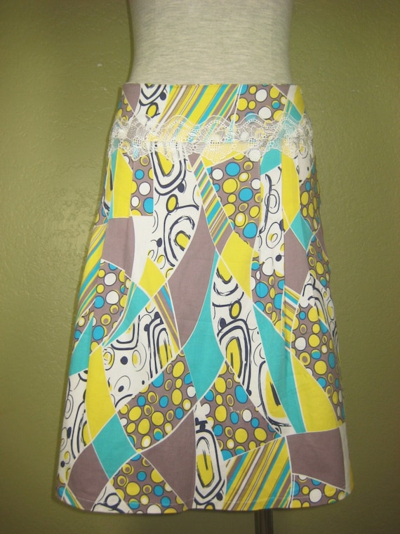 MIU MIU by Prada Colorful Yellow Laced Skirt sz. 3