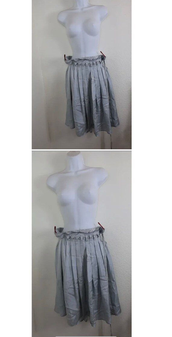 Prada Silver Grey Pleated Wrap Skirt 42 7 8 10 - image 9