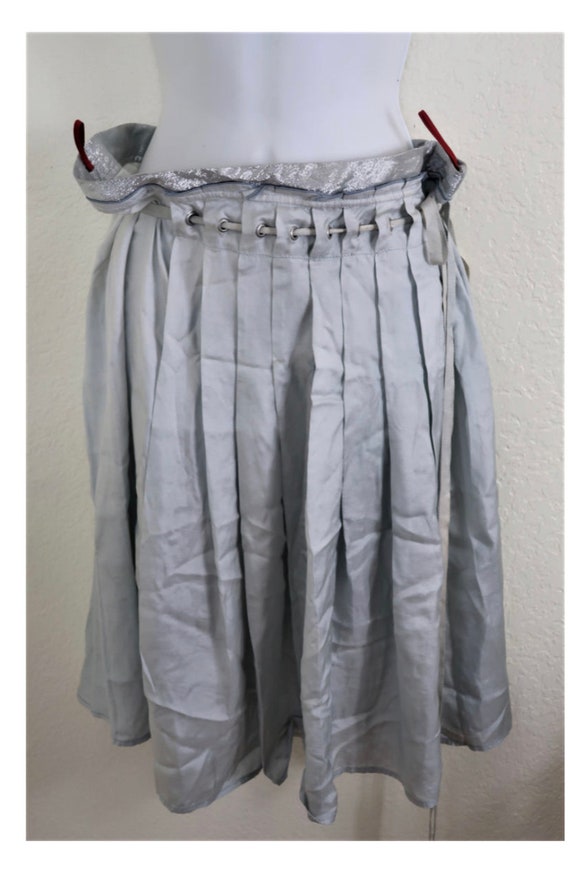 Prada Silver Grey Pleated Wrap Skirt 42 7 8 10 - image 10