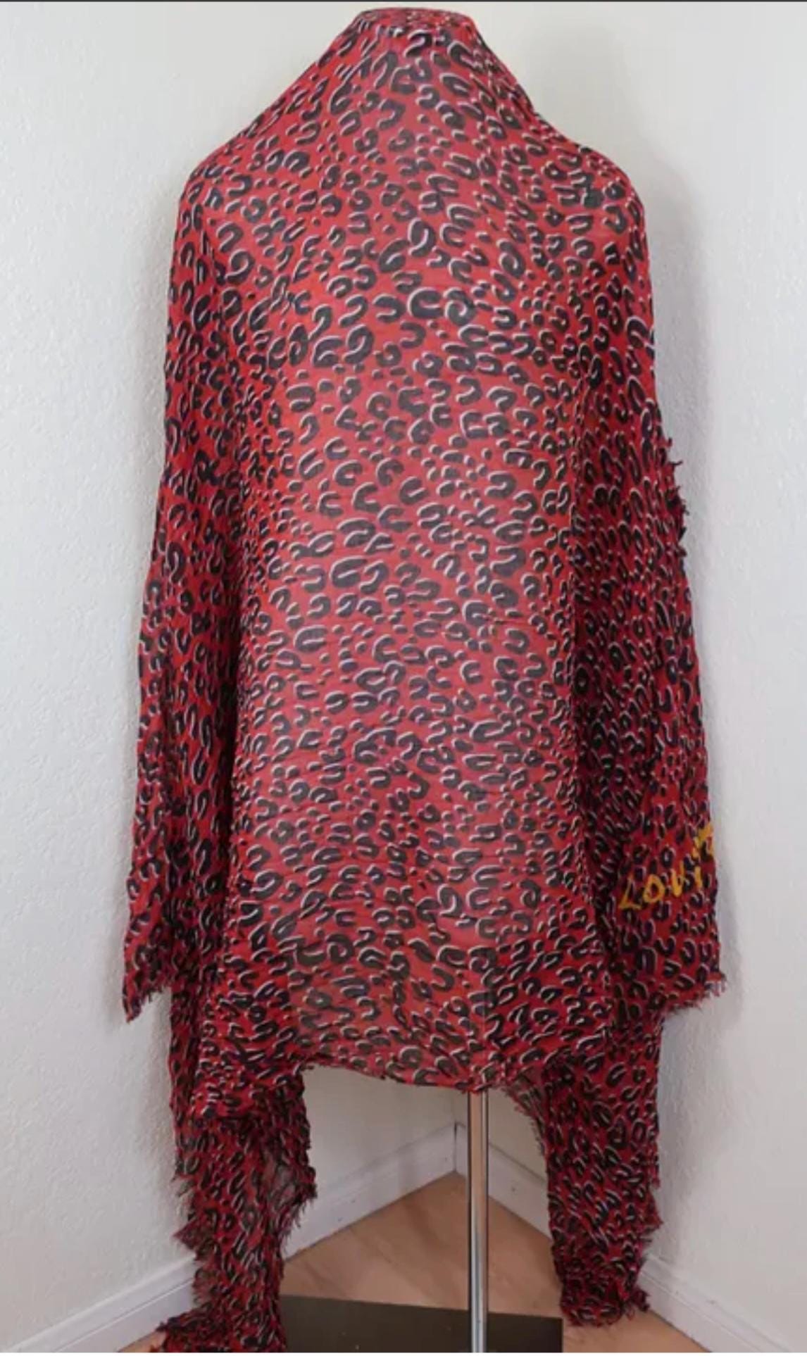 LOUIS VUITTON Stephen Sprouse Leopard Red Black Huge Large