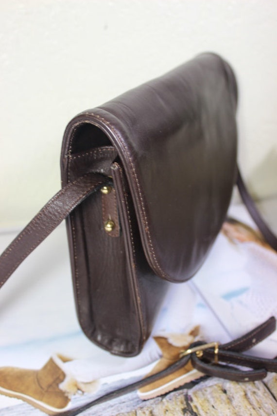 Vintage LANVIN Brown Leather Classic Shoulder Bag - image 4