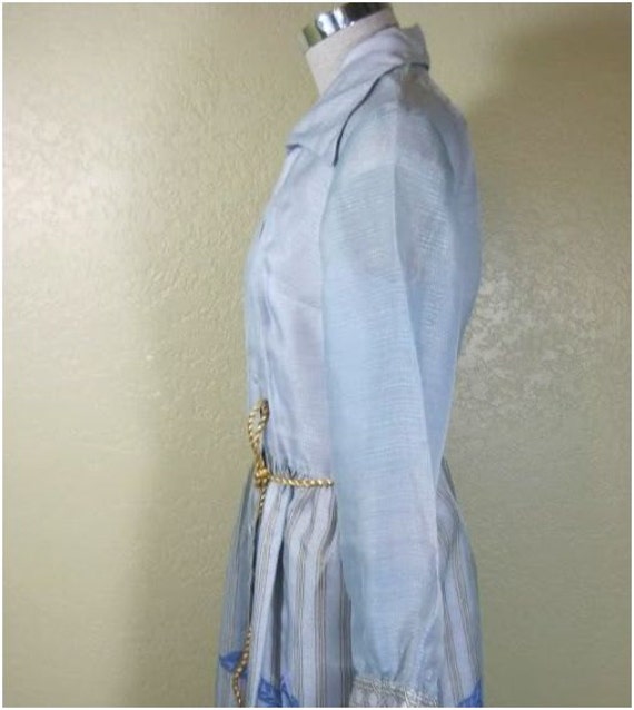 Vintage Alfred Shaheen Vintage Light Blue Long sl… - image 3