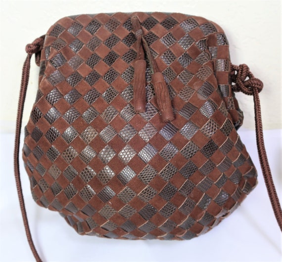 Vintage Bottega VENETA Chocolate Brown Braided Ki… - image 1