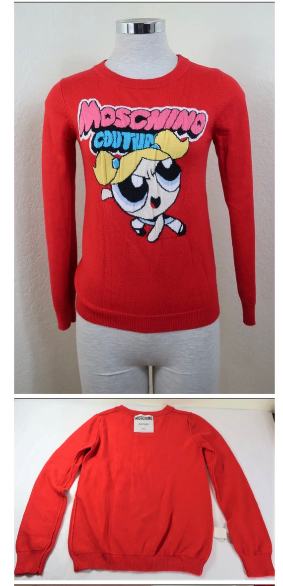 Vintage MOSCHINO COUTURE LOGO PowerPuff Girls Red… - image 4