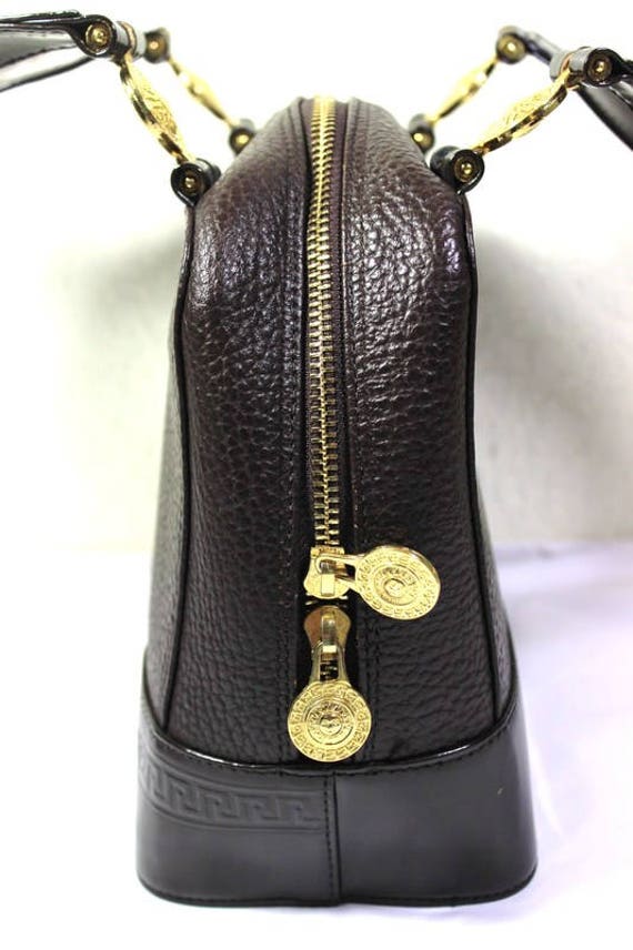 Vinatage Gianni VERSACE Chocolate Brown Leather S… - image 4