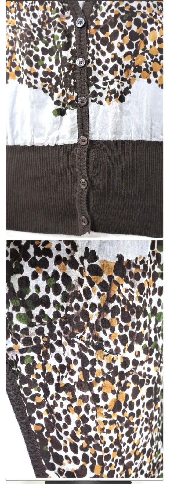 Vintage SALVATORE FERRAGAMO Brown Knitted Cotton Silk