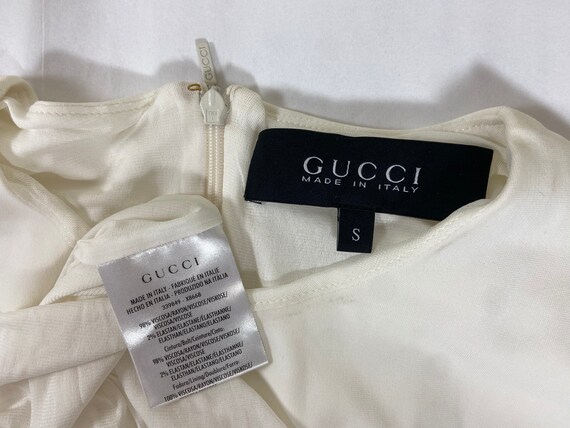 GUCCI vintage Tom Ford White Dress Small 4 5 6 - image 9