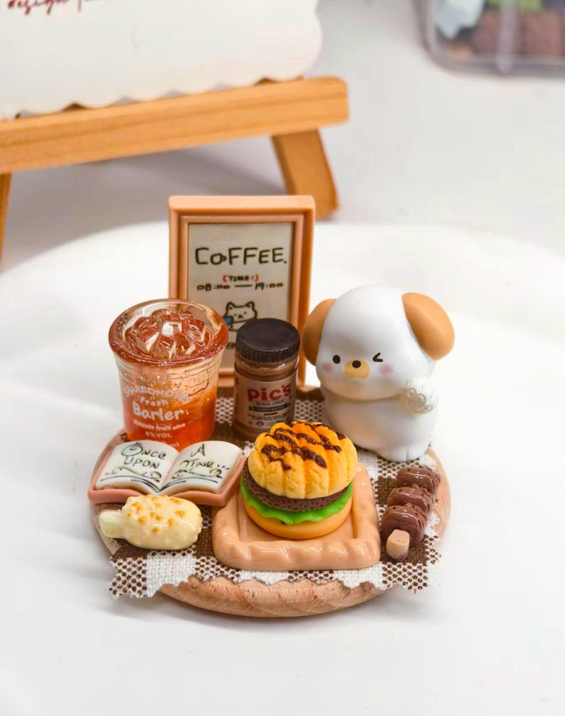 DIY Cute Pet Afternoon Tea Miniature Set｜resin Craft｜customizable Scene ...