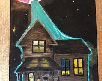 Abduction Acrylic Trippy Painting