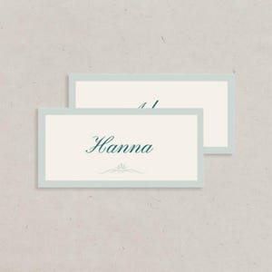 Segnaposto per matrimonio Country Club Golf / Modello Canva modificabile / Biglietti da visita / Design elegante verde e beige