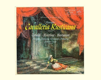 Mascagni, Cavalleria Rusticana, Abridged, Renata Tebaldi, Jussi Bjoerling, Ettore Bastianini,  1958 RCA Red Label LP, Vinyl Record Album
