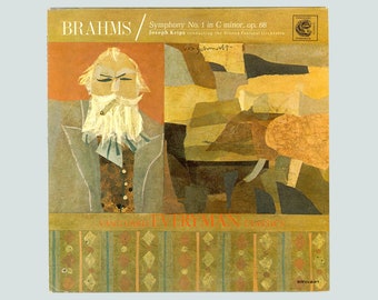 Brahms Symphony No. 1 in C minor, op. 68, Joseph Krips & the Vienna Festival Orchestra, Vanguard Everyman Mono LP Eric Von Schmidt Cover