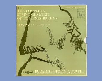 Budapest String Quartet, Complete String Quartets of Johannes Brahms & Haydn Quartet, 1954 Columbia 2 LP Records in Slip Case / Box