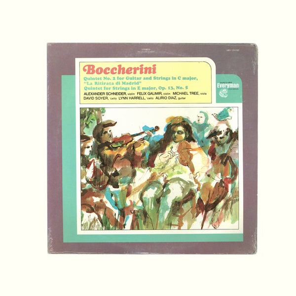 Boccherini, Quintet 2 for Guitar & Strings in C major; Quintet for Strings in E major, Alexander Schneider Chamber Sextet Sealed Everyman LP