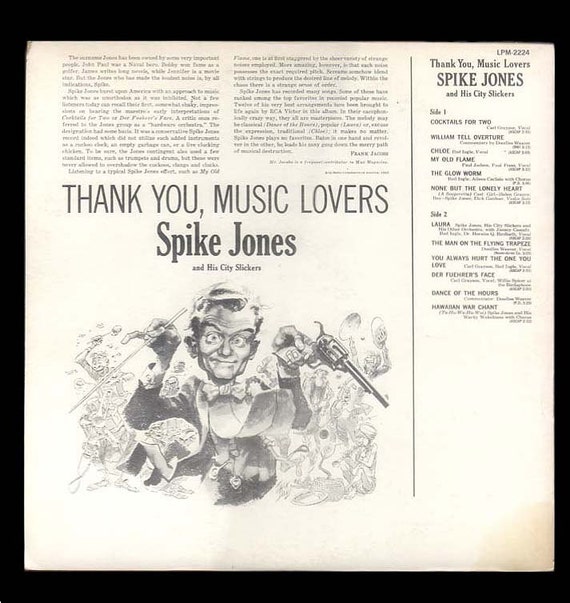 Spike Jones Thank You Music Lovers Wild And Crazy Comic Songs Jack Davis Cartoon Art Vintage Record Album 1960 Rca Comedy Lp