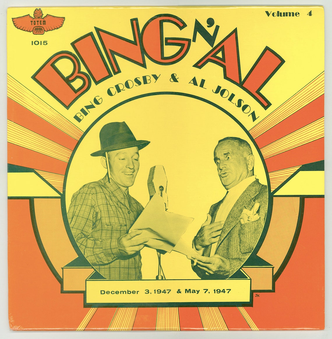 Bing Crosby & Al Jolson: 1947 Radio Broadcasts Vol. 4. 1975 LP, Totem Records.  Sealed, photo 2 of 2