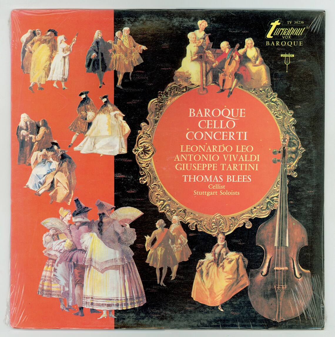 Baroque Cello Concerti: Leonardo Leo, Vivaldi, Tartini. 1968 LP. Turnabout Records, photo 2 of 2