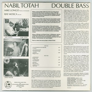 Nabil Totah, Double Bass, with Mike Longo and Ray Mosca. Vinyl Jazz Trio Record, Consolidated Artists Productions TR 520736. Sealed LP Album image 3