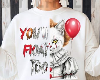 Halloween Cat PNG | Horror Movie Characters | Spooky T-Shirt | Instant Download