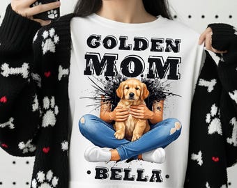 Personalized Golden Retriever PNG | Custom Dog T-shirt Design | Dog Lover Sublimation
