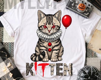 Halloween Cat PNG | Horror Movie Characters | Spooky Cat T-Shirt | Instant Download