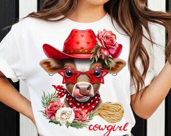 Vaquera PNG, diseño de sublimación estilo western para camisetas, descarga digital