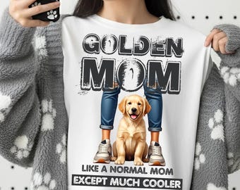 Golden Retriever Mom PNG | T-Shirt Sublimation Print | Digital Design File