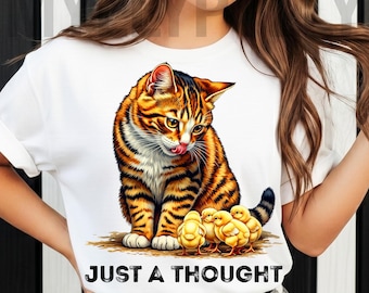 PNG Cat T-Shirt Design | Funny Kitten Sublimation | Digital Download | Cat Lover Gift