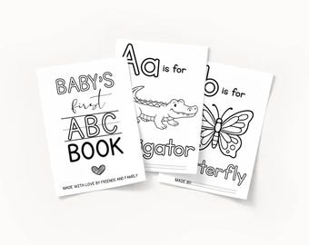 Attività del libro ABC per baby shower: il primo libro dell'alfabeto per bambini creato dall'insegnante (download digitale)